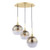 Lycia 3 Light Polished Gold with Gold Ombre Glass Cluster Pendant Light