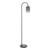 Dar Lighting Idra Matt Black with Smoked Ribbed Glass Floor Lamp - Clearance 