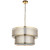 Cordero 6 Light Gold and White Inner Tiered Shaded Pendant Light
