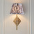 Endon Lighting Diamond Tall Brass Patina with Pearl Grey Ikat Shade 20cm Wall Light 