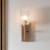 Endon Lighting Grove Stained Beechwood with Clear Ribbed Diffuser Wall Light 
