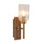 Endon Lighting Grove Stained Beechwood with Clear Ribbed Diffuser Wall Light 