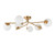 Endon Lighting Aaron 6 Light Brushed Aged Brass with Matt Opal Spheres Semi Flush Ceiling Light 