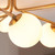 Endon Lighting Aaron 6 Light Brushed Aged Brass with Matt Opal Spheres Semi Flush Ceiling Light 