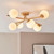 Endon Lighting Aaron 6 Light Brushed Aged Brass with Matt Opal Spheres Semi Flush Ceiling Light 