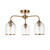 Ashcroft 3 Light Brushed Aged Brass with Clear Shades Semi Flush Ceiling Light