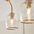Ashcroft 3 Light Brushed Aged Brass with Clear Shades Semi Flush Ceiling Light