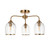 Endon Lighting Ashcroft 3 Light Brushed Aged Brass with Clear Shades Semi Flush Ceiling Light 
