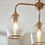 Endon Lighting Ashcroft 3 Light Brushed Aged Brass with Clear Shades Semi Flush Ceiling Light 
