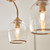 Endon Lighting Ashcroft 3 Light Brushed Aged Brass with Clear Shades Semi Flush Ceiling Light 