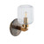 Travi Vintage Brass with Brown Marble with Ribbed Clear Shade Wall Light