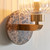 Travi Vintage Brass with Brown Marble with Ribbed Clear Shade Wall Light