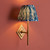 Endon Lighting Diamond Tall Brass Patina with Marlin Blue Ikat Shade 20cm Wall Light 