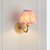Ripple Curve Brass Patina with Coral Pink Ikat Shade 16cm Wall Light