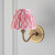 Ripple Curve Brass Patina with Coral Pink Ikat Shade 16cm Wall Light