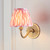 Ripple Curve Brass Patina with Coral Pink Ikat Shade 16cm Wall Light