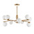 Aaron 10 Light Brushed Aged Brass with Matt Opal Spheres Pendant Light