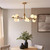 Endon Lighting Aaron 10 Light Brushed Aged Brass with Matt Opal Spheres Pendant Light 