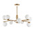 Endon Lighting Aaron 10 Light Brushed Aged Brass with Matt Opal Spheres Pendant Light 