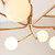 Endon Lighting Aaron 10 Light Brushed Aged Brass with Matt Opal Spheres Pendant Light 