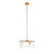 Karine 3 Light Brushed Aged Brass with Clear Panels Shade Pendant Light