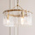 Karine 3 Light Brushed Aged Brass with Clear Panels Shade Pendant Light