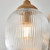 Ashcroft 3 Light Brushed Aged Brass with Ribbed Clear Shades Semi Flush Ceiling Light