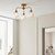 Ashcroft 3 Light Brushed Aged Brass with Ribbed Clear Shades Semi Flush Ceiling Light