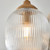 Endon Lighting Ashcroft 3 Light Brushed Aged Brass with Ribbed Clear Shades Semi Flush Ceiling Light 