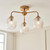Endon Lighting Ashcroft 3 Light Brushed Aged Brass with Ribbed Clear Shades Semi Flush Ceiling Light 