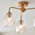 Endon Lighting Ashcroft 3 Light Brushed Aged Brass with Ribbed Clear Shades Semi Flush Ceiling Light 