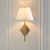 Diamond Tall Brass Patina with White Ivy Shade 20cm Wall Light