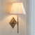 Diamond Tall Brass Patina with White Ivy Shade 20cm Wall Light