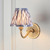 Ripple Curve Brass Patina with Pearl Grey Ikat Shade 16cm Wall Light