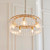 Karine 5 Light Brushed Aged Brass with Clear Panels Shade Pendant Light