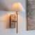 Faro Vintage Brass with Brown Marble with Natural Shade Wall Light