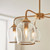 Ashcroft 5 Light Brushed Aged Brass with Clear Shades Pendant Light