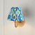 Ripple Curve Brass Patina with Marlin Blue Ikat Shade 16cm Wall Light