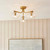 Endon Lighting Jacob 3 Light Warm Brass with Clear Glass Shade Semi Flush Ceiling Light 