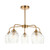 Endon Lighting Ashcroft 5 Light Brushed Aged Brass with Ribbed Clear Shades Pendant Light 
