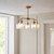 Endon Lighting Ashcroft 5 Light Brushed Aged Brass with Ribbed Clear Shades Pendant Light 