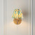 Ripple Curve Brass Patina with Yellow Jade Ikat Shade 16cm Wall Light