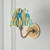 Ripple Curve Brass Patina with Yellow Jade Ikat Shade 16cm Wall Light