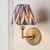 Dahlia Angle Brass Patina with Pearl Grey Zigzag 20cm Wall Light