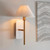 Faro Vintage Brass with White Marble with Natural Shade Wall Light