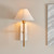 Faro Vintage Brass with White Marble with Natural Shade Wall Light