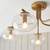 Jacob 5 Light Warm Brass with Clear Glass Shade Semi Flush Ceiling Light