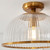 Endon Lighting Somerset Vintage Brass with Clear Ribbed Glass Downlight Flush Ceiling Light 