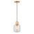 Travi Vintage Brass with Travertine Stone with Clear Shade Pendant Light