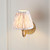 Ripple Curve Brass Patina with Neutral Ikat Shade 16cm Wall Light